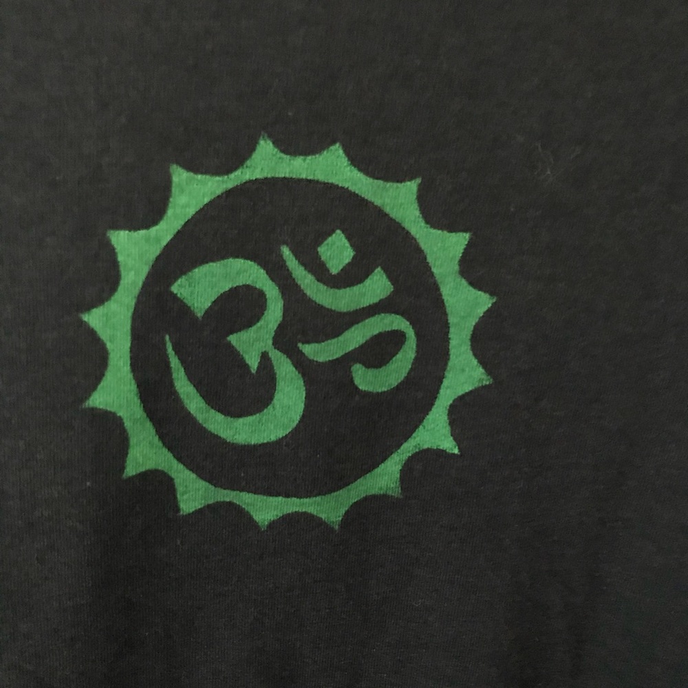 Organic cotton and bamboo T-shirt black with OM